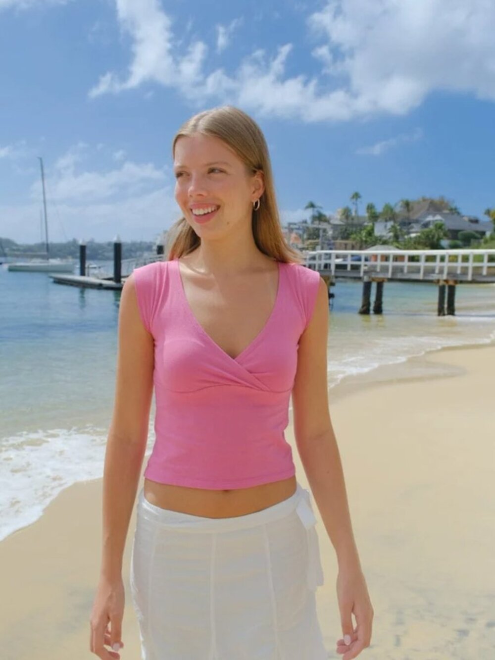 Brandy Melville Amara Top in Fuschia